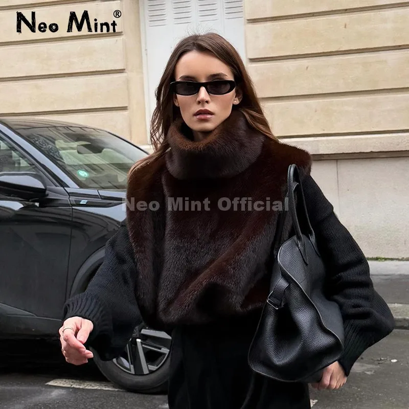 Neo mint eco mink fur майка без