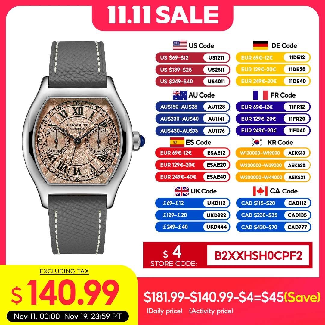 Farasute 36 мм роскошные ретро