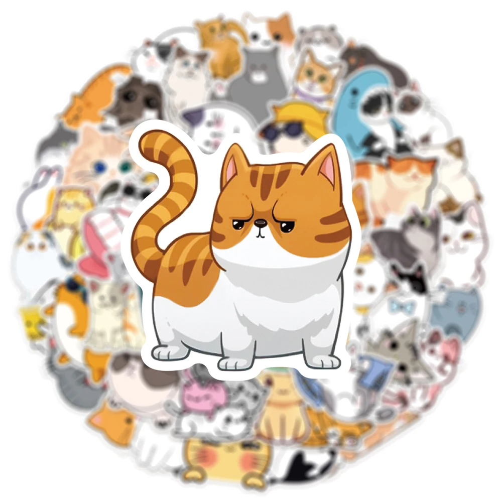 Kawaii cat kitty наклейки милые - Фотография_3