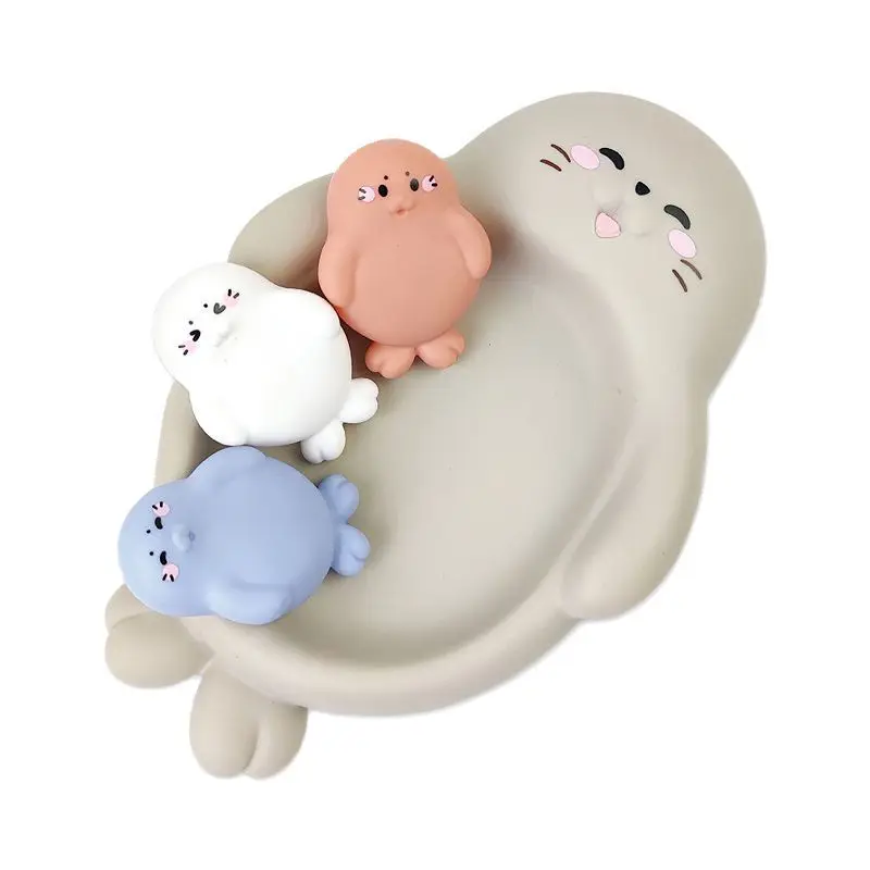 Набор из 4 предметов: детские игрушки для ванной с плавающими животными - Фотография_6