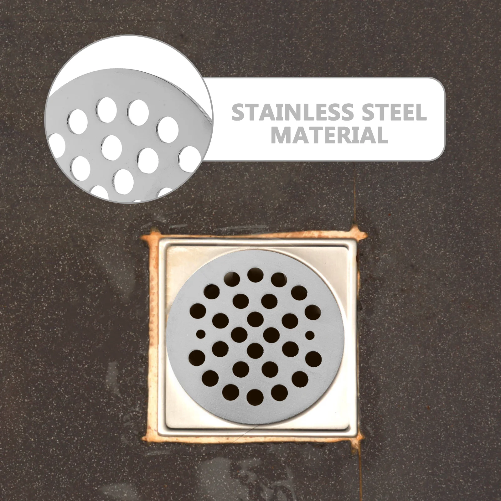 Круглая сливная крышка для пола из нержавеющей стали - Фотография_5