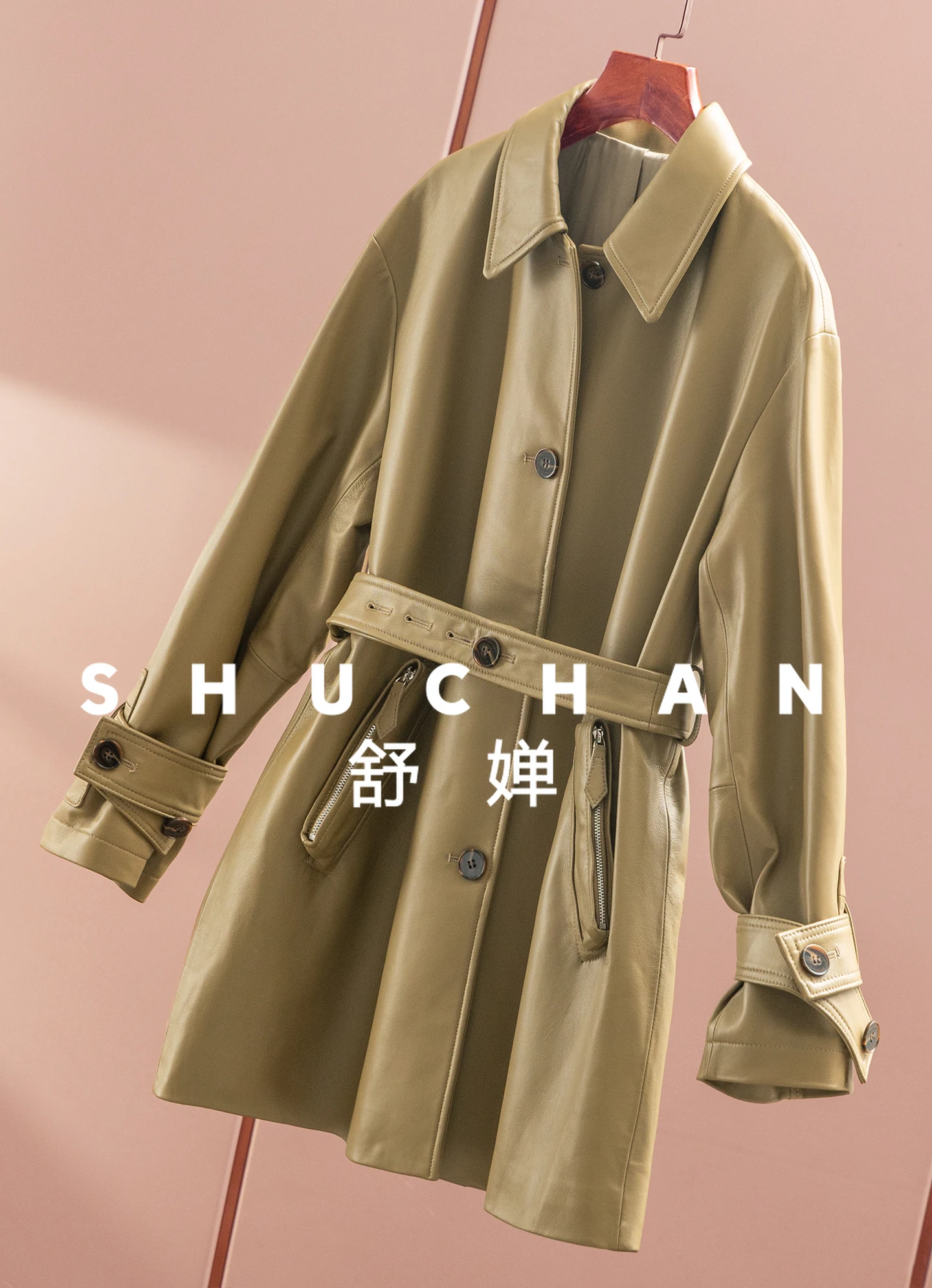 Легко окрашенный плащ из овчины на талии - Фотография_6