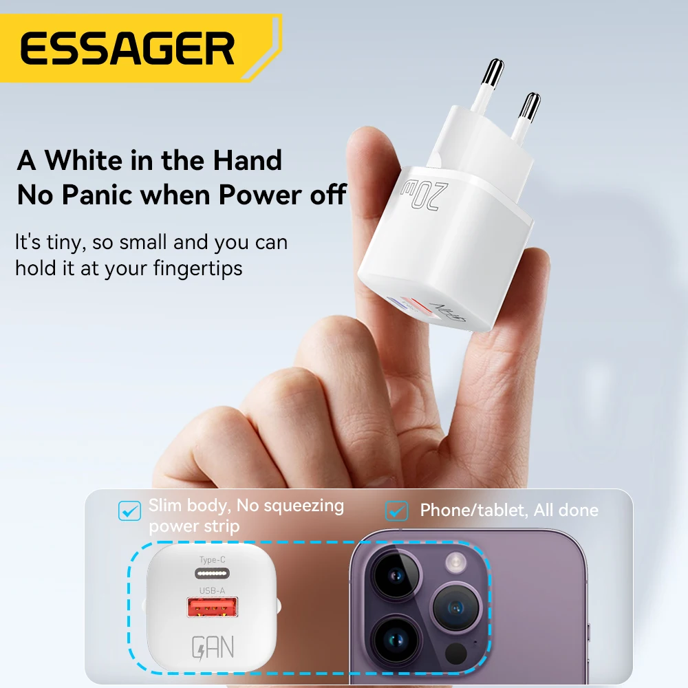 Gan usb type c зарядное устройство pd быстрая зарядка телефон qc 3 - Фотография_3