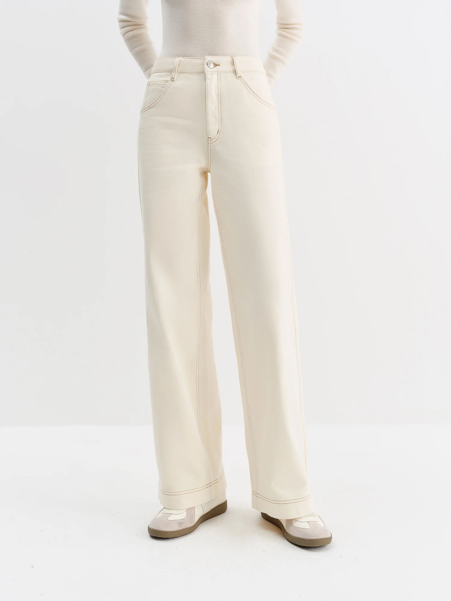 Fsle прямые джинсы с высокой талией для женщин - Фотография_3