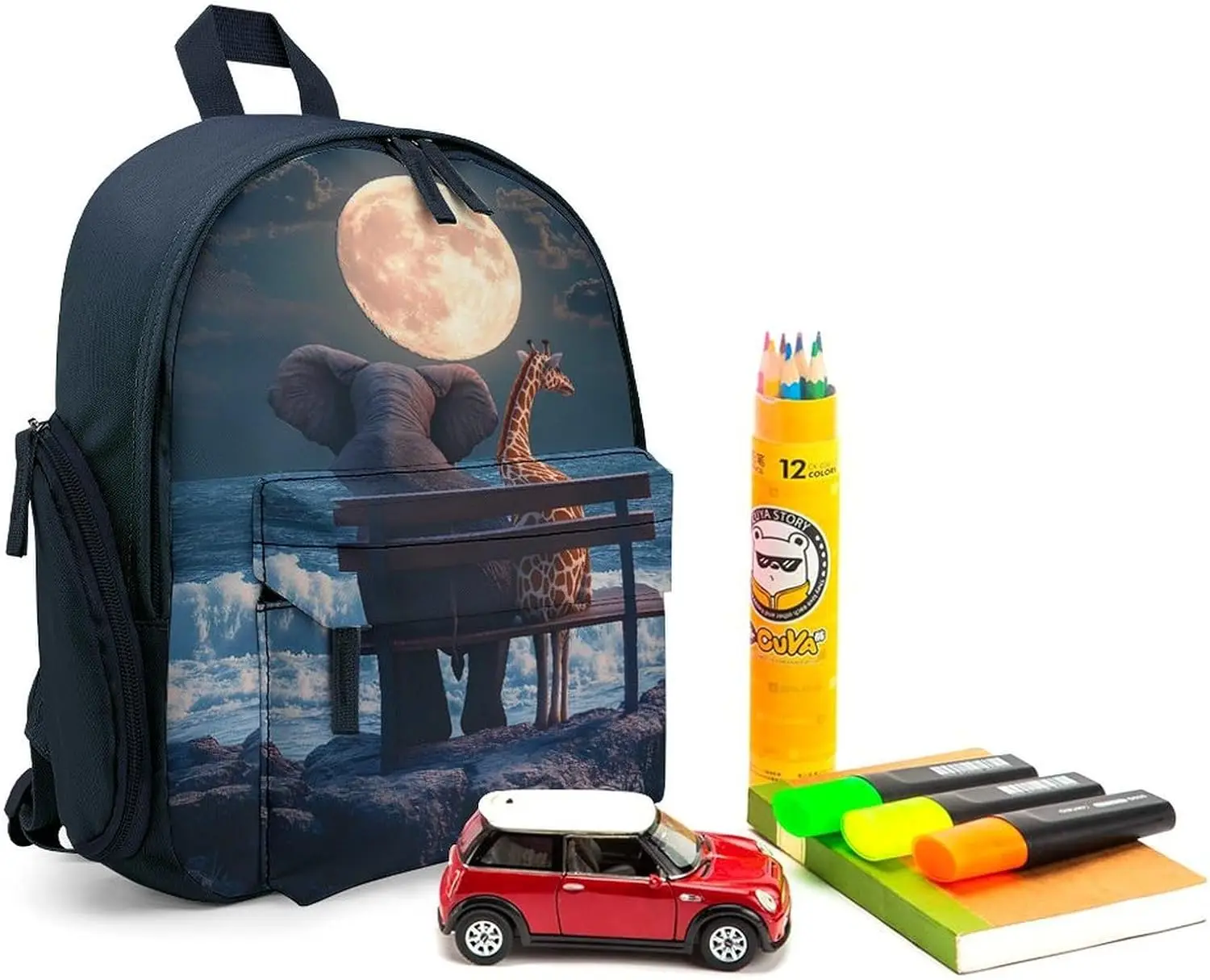 Рюкзак для ноутбука с изображением слона и жирафа - Фотография_3