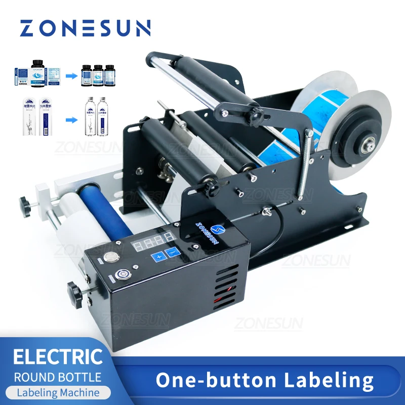 Zonesun полуавтоматическая этикеточная машина для электрических бутылок