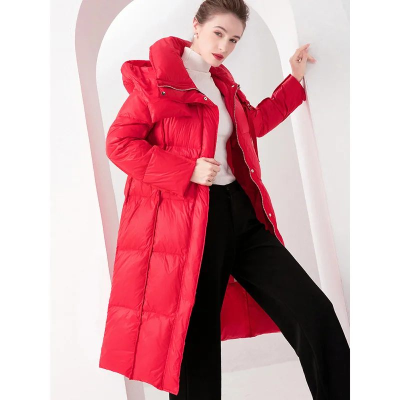 Трендовое зимнее женское холодное пальто на белом утином пуху - Фотография_3