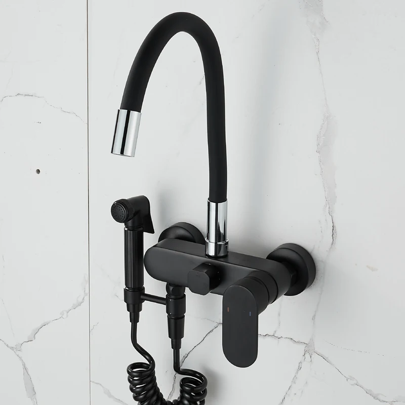 Bakala матовый черный кухонный смеситель - Фотография_6