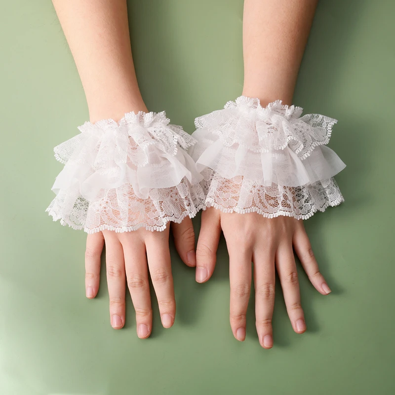 Короткие многослойные кружевные искусственные рукава для девочек - Фотография_6