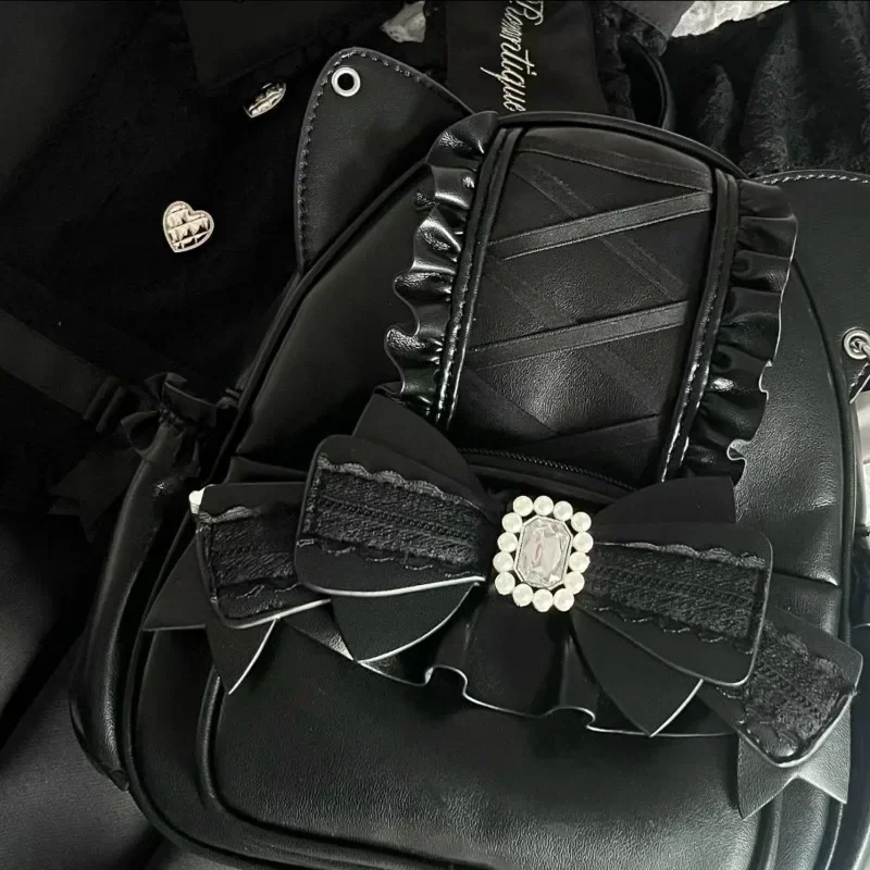 Японская кружевная школьная сумка ita mochila с кошачьими ушками - Фотография_3