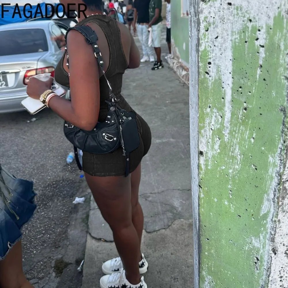 Fagadoer повседневные комбинезоны с лямкой на шее и открытой спиной - Фотография_4