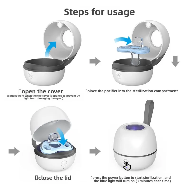 Новейший портативный чехол-стерилизатор для соски с уф-светом - Фотография_5