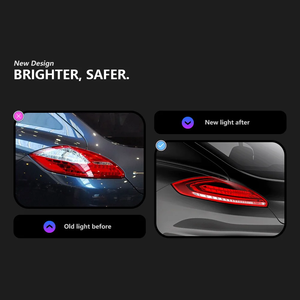 Автомобильные задние фонари rgb для porsche panamera 2010 2011 2013 года - Фотография_2