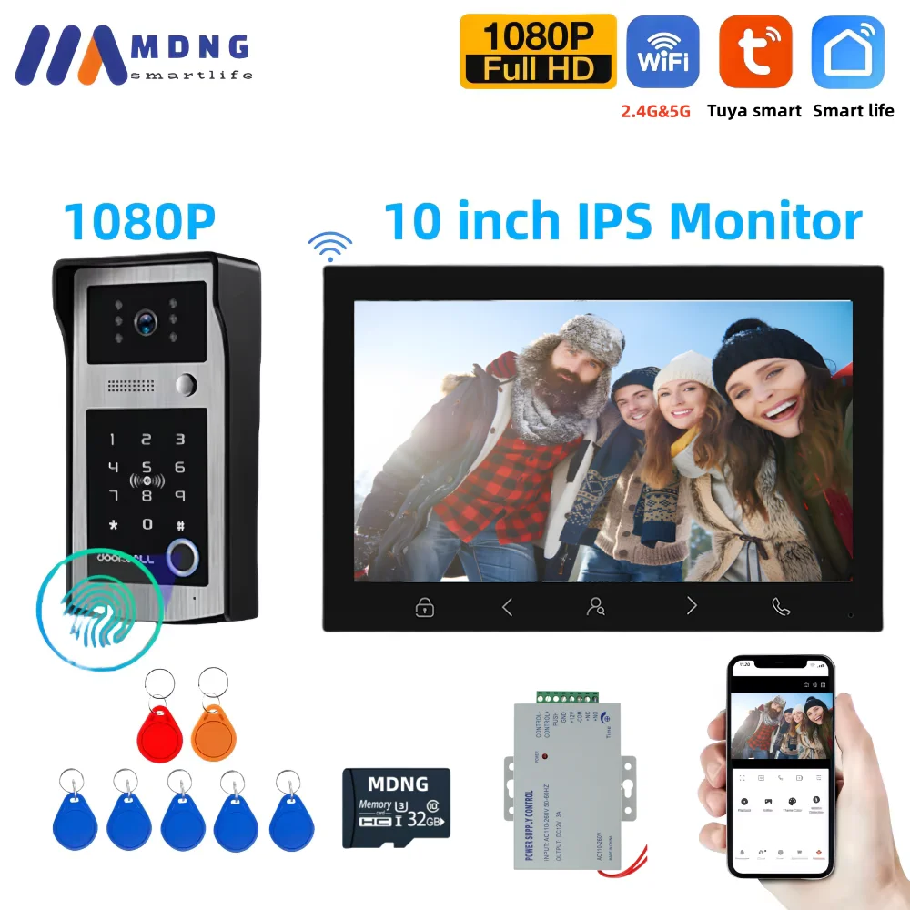 10-дюймовый tuya smart wi-fi видеодомофон