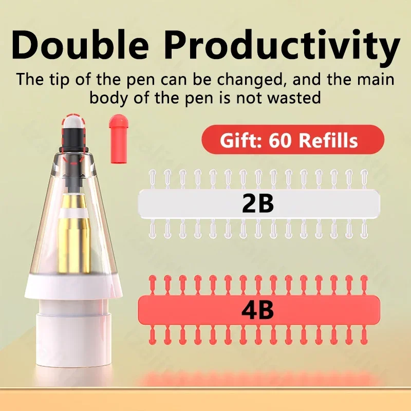 Сменные насадки для карандашей 2b для apple pencil pro 1-го - Фотография_3
