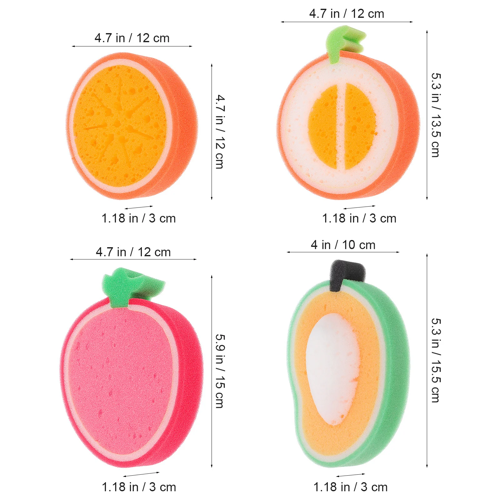 Набор губок для ванны в форме фруктов для детей - Фотография_5