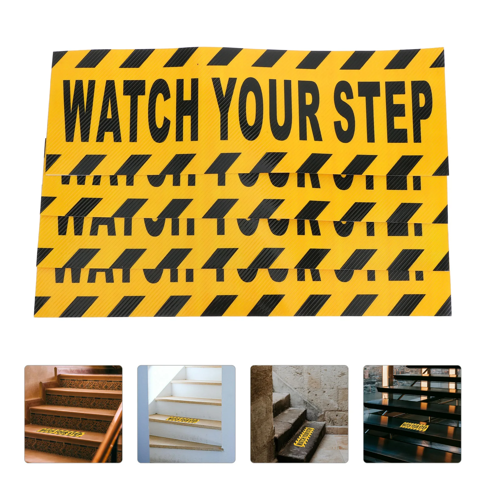 Черные, желтые противоскользящие наклейки на пол