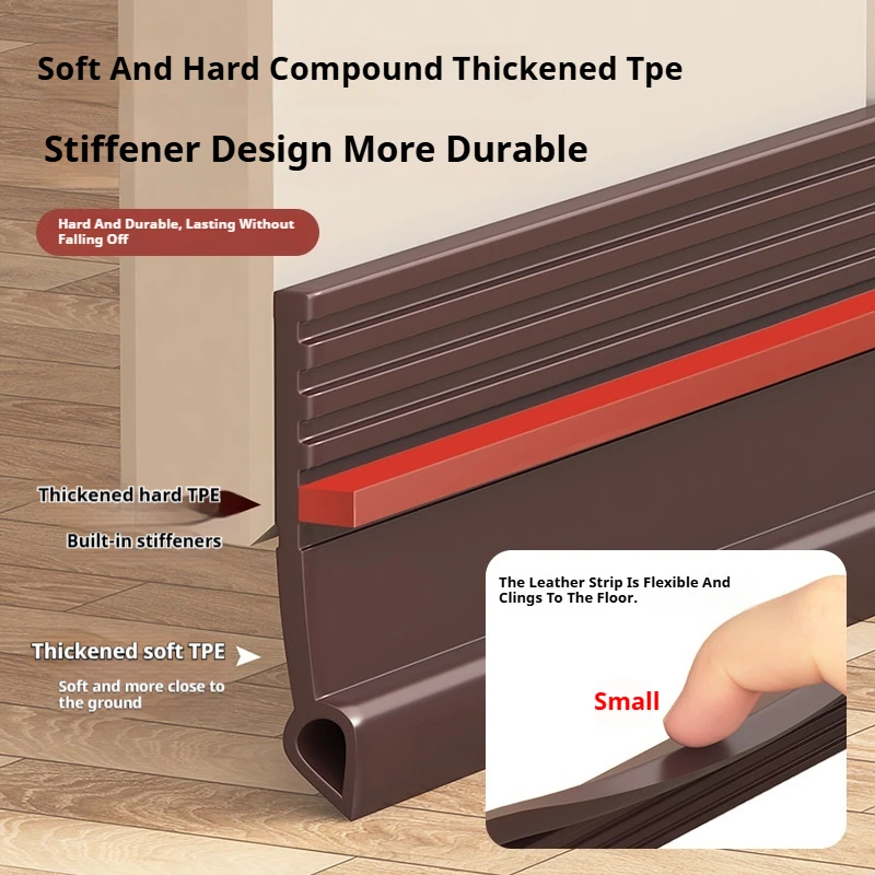 1 м самоклеящаяся ветрозащитная нижняя уплотнительная лента для двери - Фотография_3