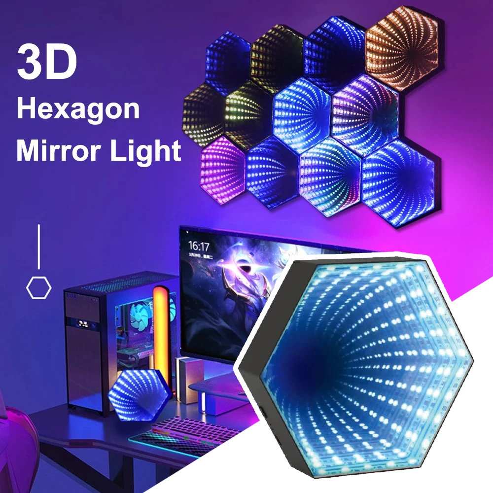 3d шестиугольные зеркальные туннельные