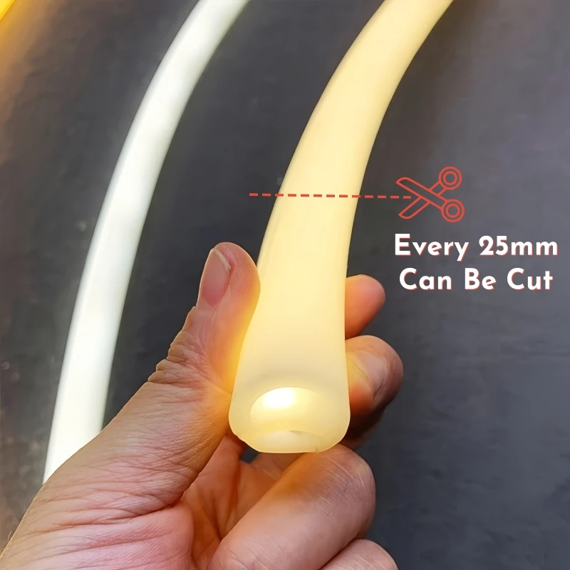 Круглая светодиодная неоновая лента диаметром 8/10 мм - Фотография_5