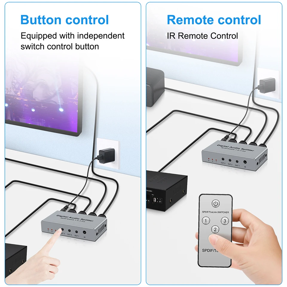 3-полосный оптический разветвитель spdif toslink 1x3 - Фотография_3