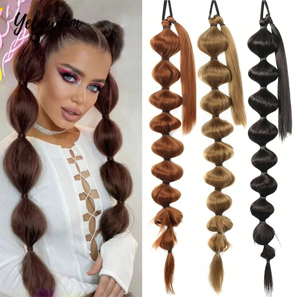 Bubble ponytail extension synthetic