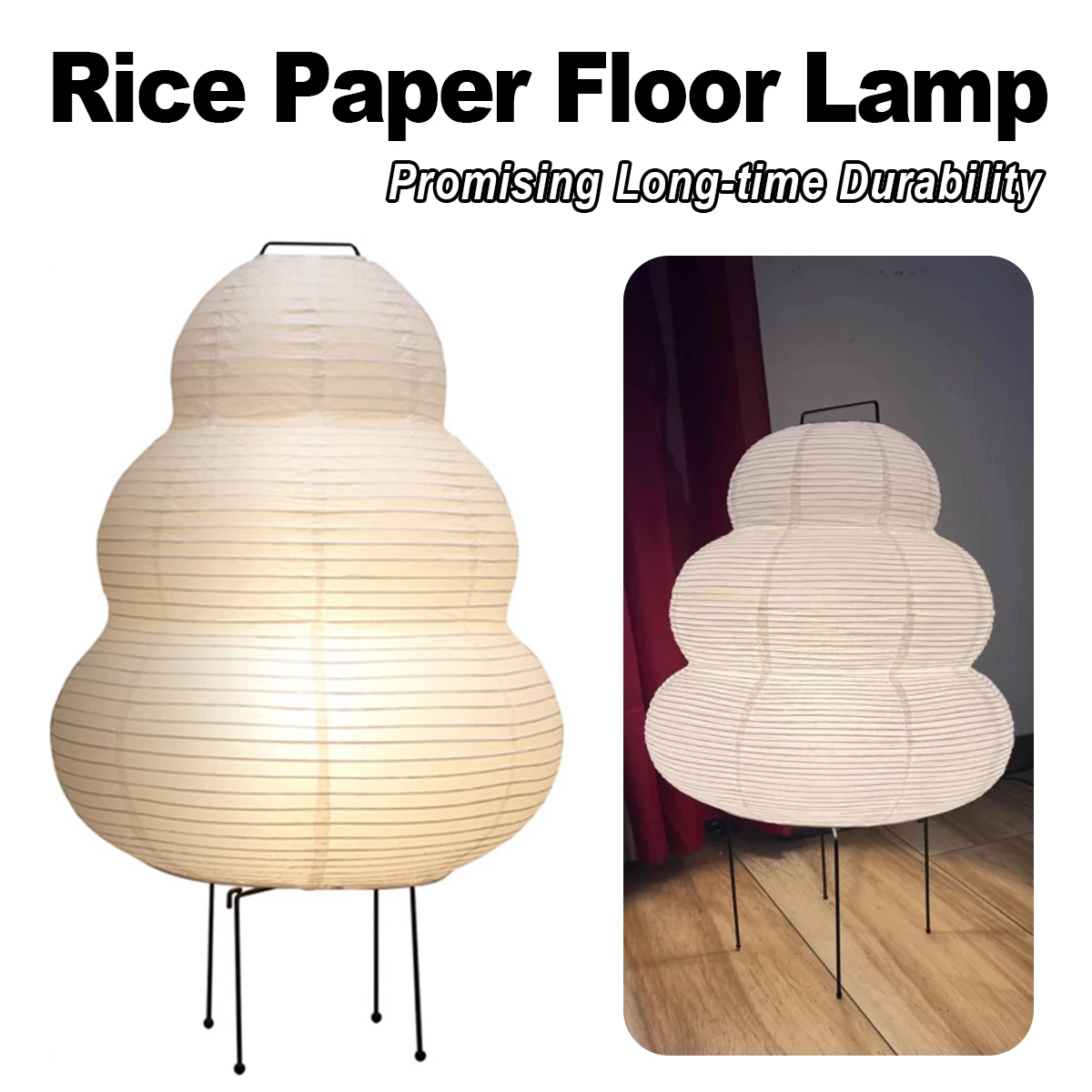 Настольная лампа из японской рисовой бумаги в стиле ес/сша