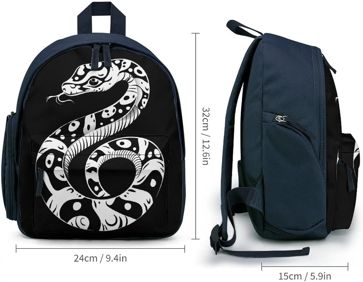 Дорожный рюкзак для ноутбука со змеиным принтом - Фотография_2