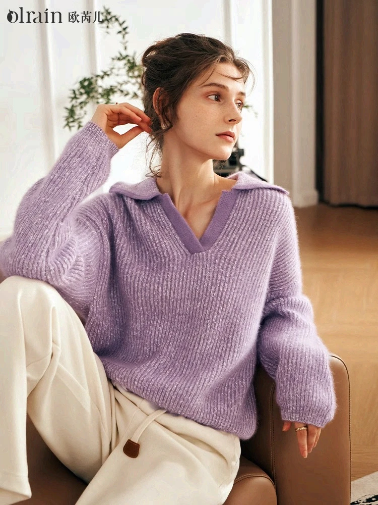 Olrain вязаный свитер с v-образным вырезом