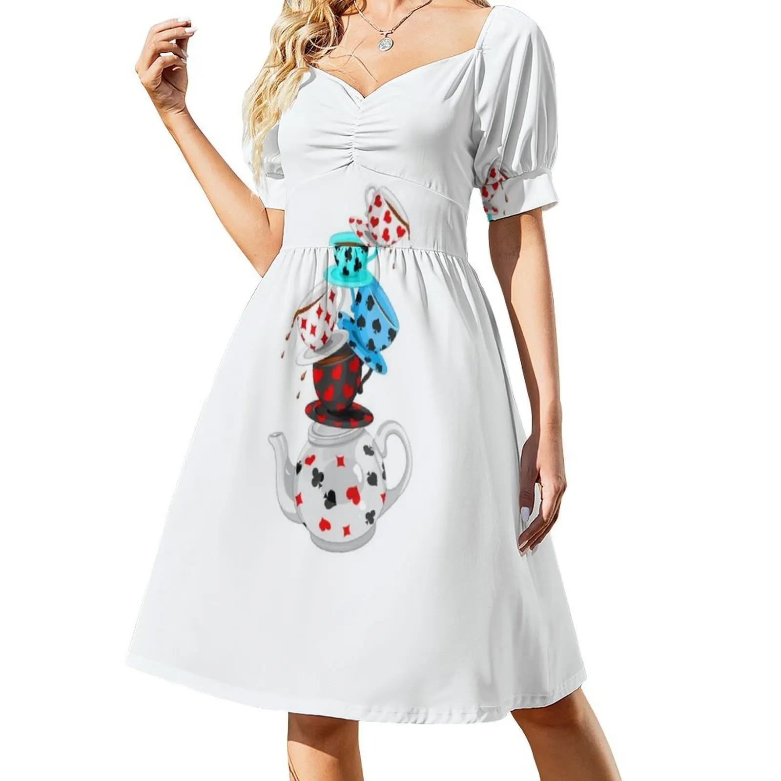 Чайные чашки, винтажное богемное платье с пышными рукавами или без рукавов - Фотография_2