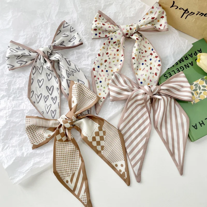 Женский длинный шелковый шейный платок