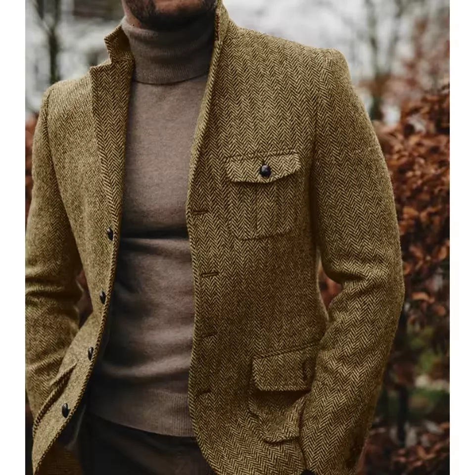 Мужской пиджак с узором «елочка» - Фотография_6