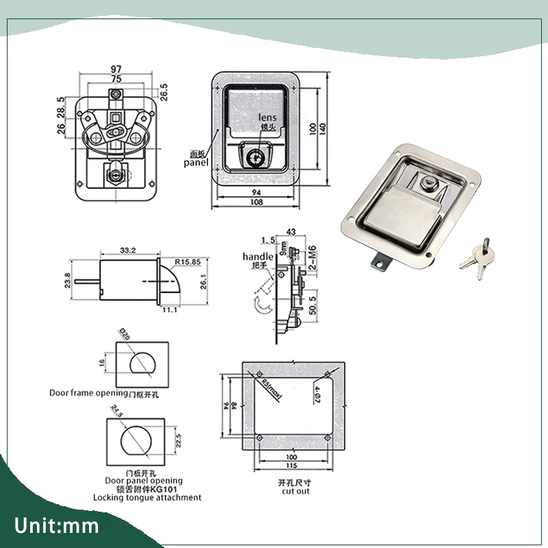 Квадратный замок из нержавеющей стали 304 - Фотография_6