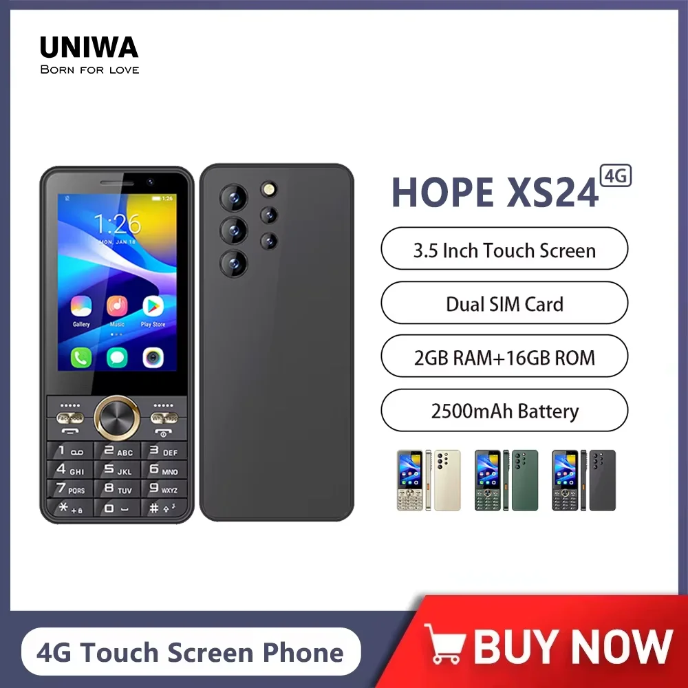 Uniwa hope xs24 4g сенсорный экран t9 клавиатура телефон 3