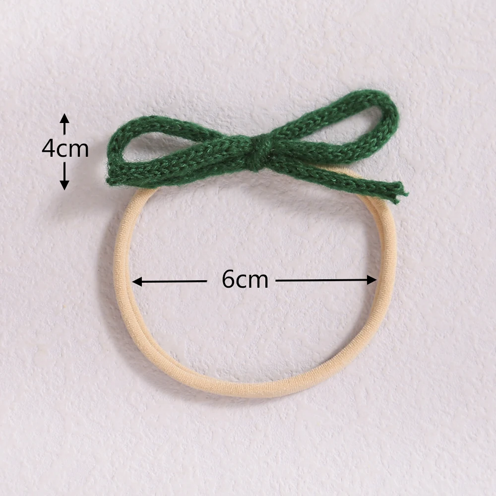 Модная шерстяная повязка на голову с бантом для маленьких девочек - Фотография_4