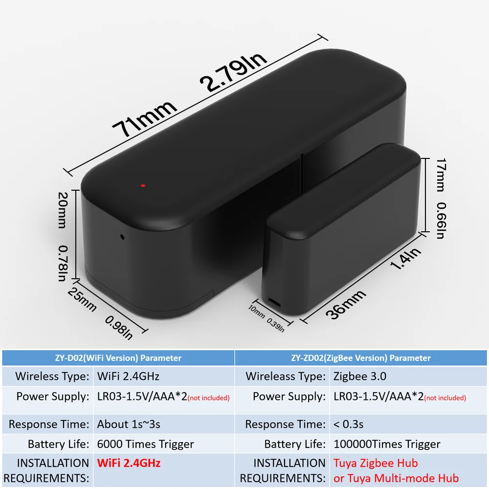 Wifi zigbee 3,0 дверной датчик - Фотография_6