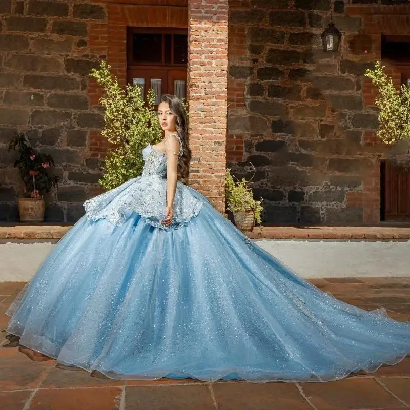 Sky blue sweetheart quinceanera - Фотография_3