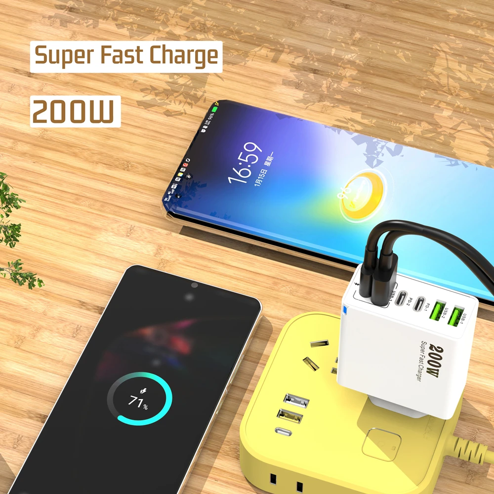 6-портовое зарядное устройство usb c сверхбыстрая зарядка pd3 - Фотография_2