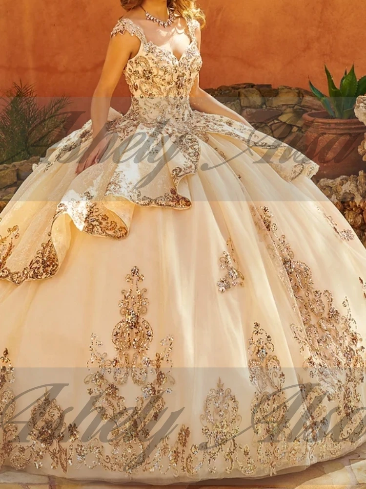 Na257 светлые платья quinceanera - Фотография_3