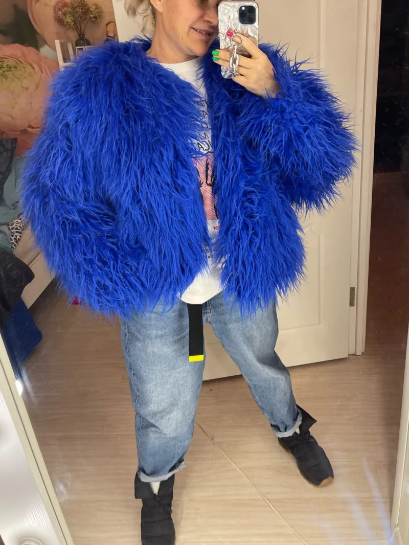 34 цвета 3xl шубы женские осенне-зимние - Фотография_5