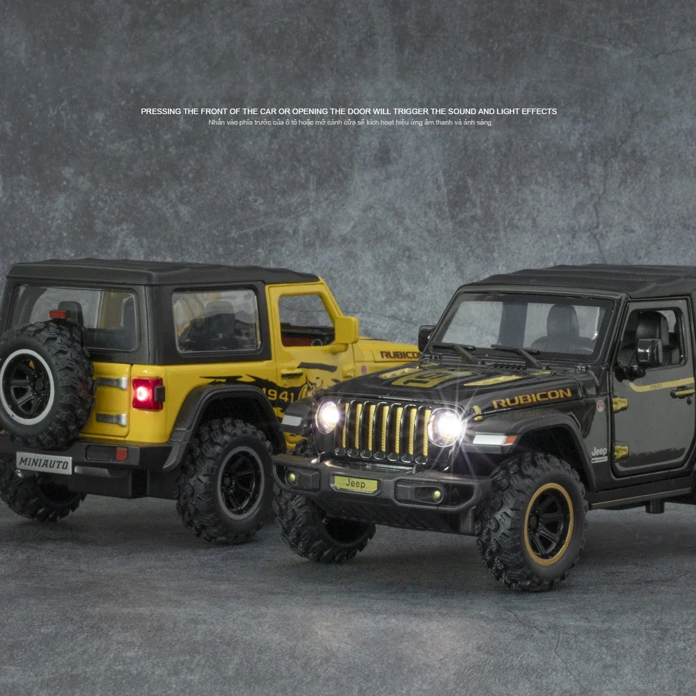 1:32 jeeps wrangler rubicon внедорожная модель автомобиля из сплава - Фотография_5