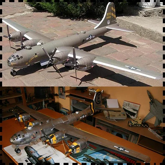 Суперфоратор-бомбардировщик b29 из бумаги в сша