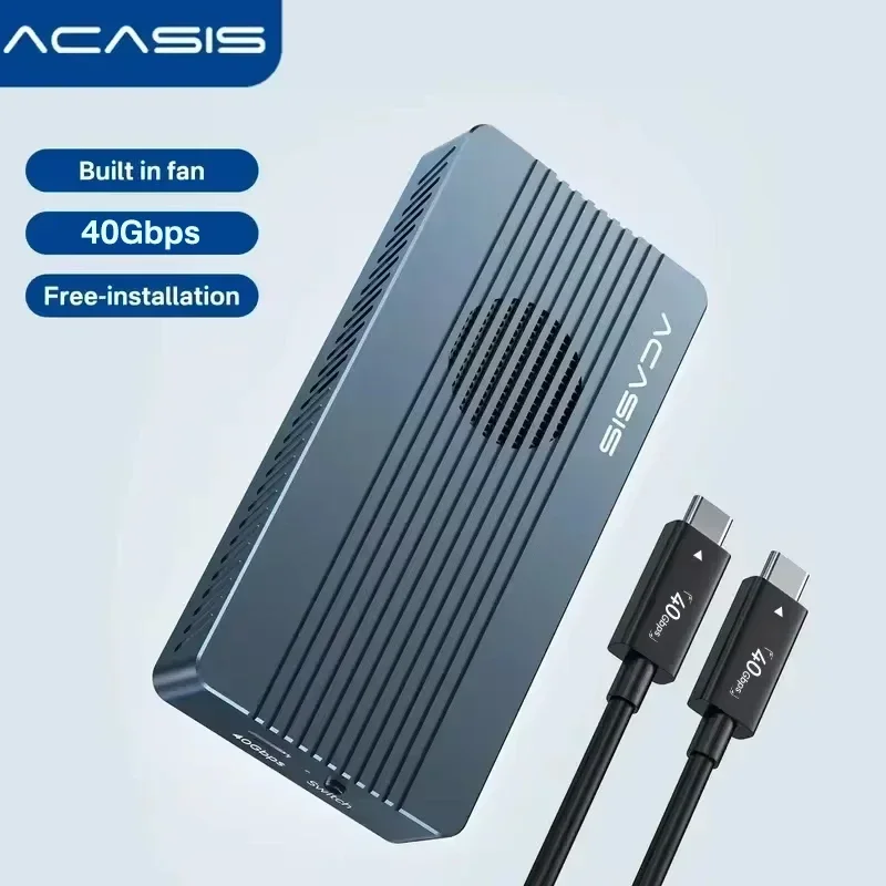 Корпус ssd acasis 40 гбит/с usb 4 с охлаждающим вентилятором