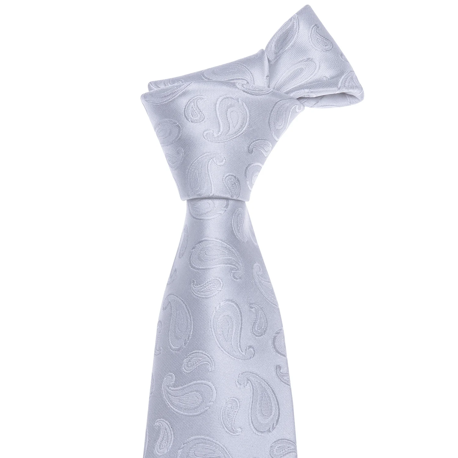 Модный шелковый белый мужской свадебный галстук - Фотография_6