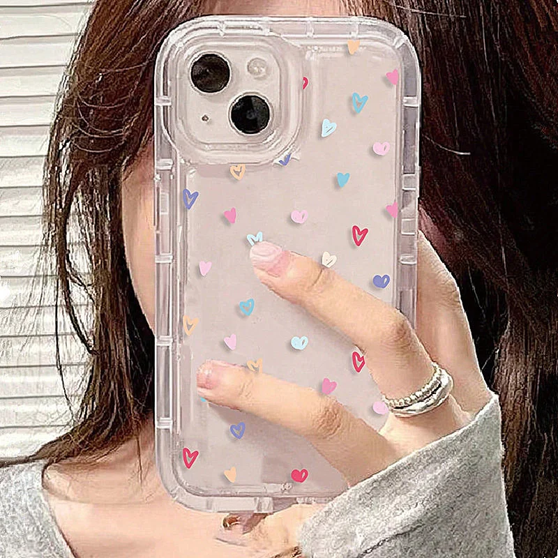 Мягкий чехол colorful love с маленьким цветком для iphone 16 - Фотография_6