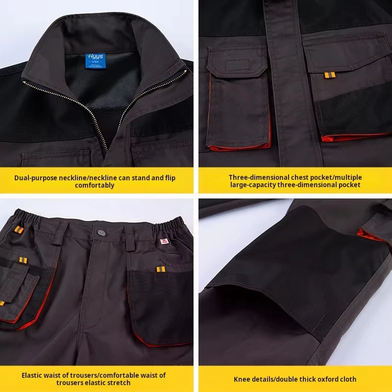 Мужские многофункциональные рабочие брюки с несколькими карманами - Фотография_3