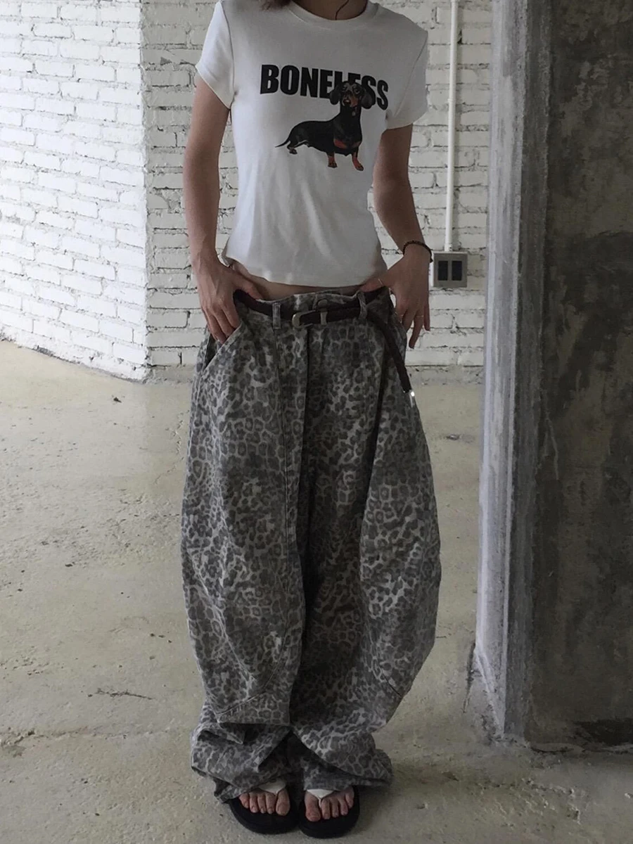 Reddachic женские джинсы с леопардовым принтом бойфренда y2k - Фотография_3