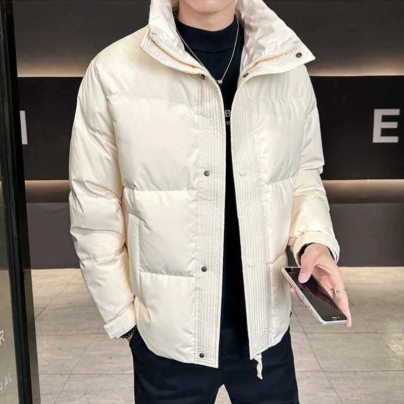Высококачественные мужские куртки на утином пуху с воротником-стойкой