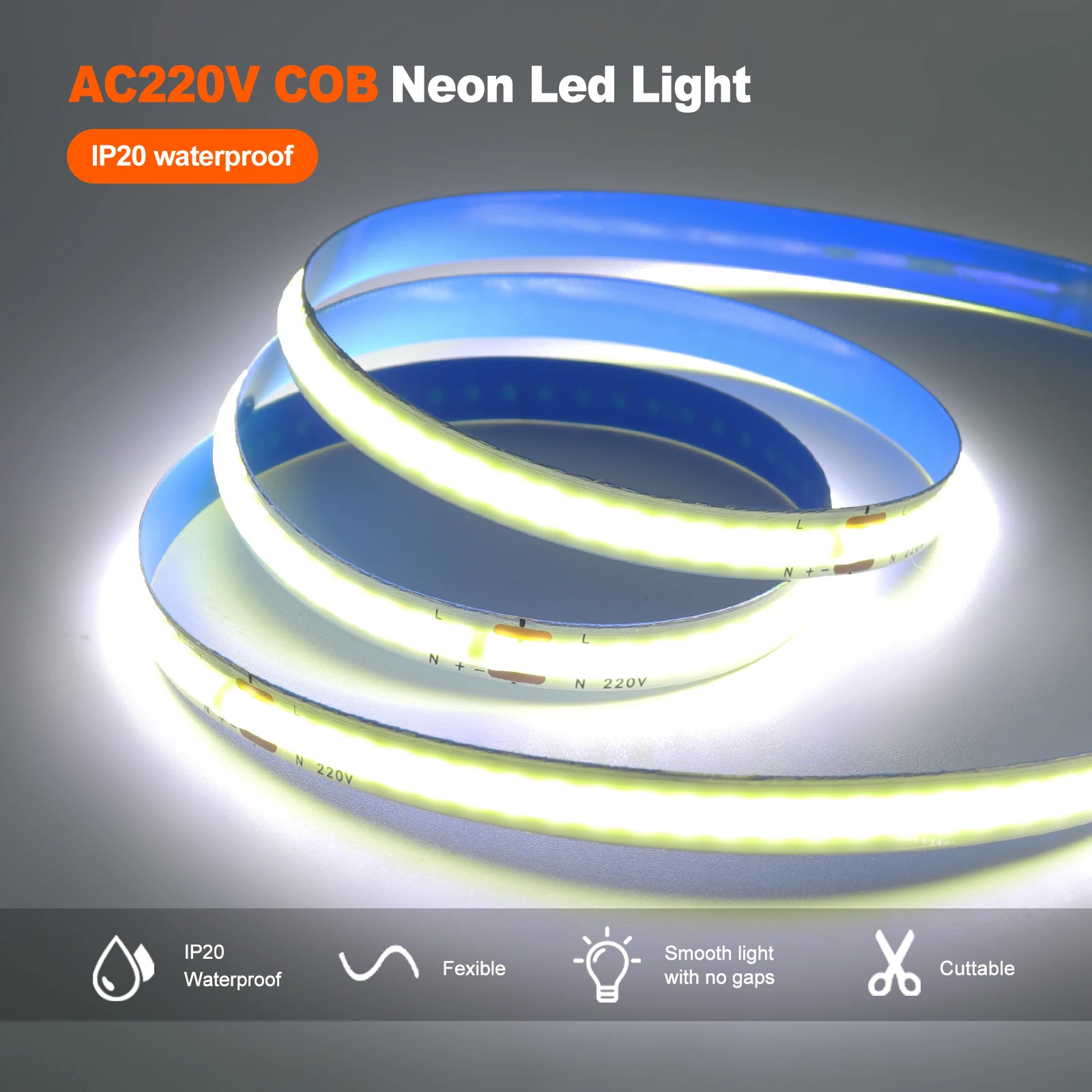 Cob strip ac 220v 240leds/m ip20 - Фотография_4
