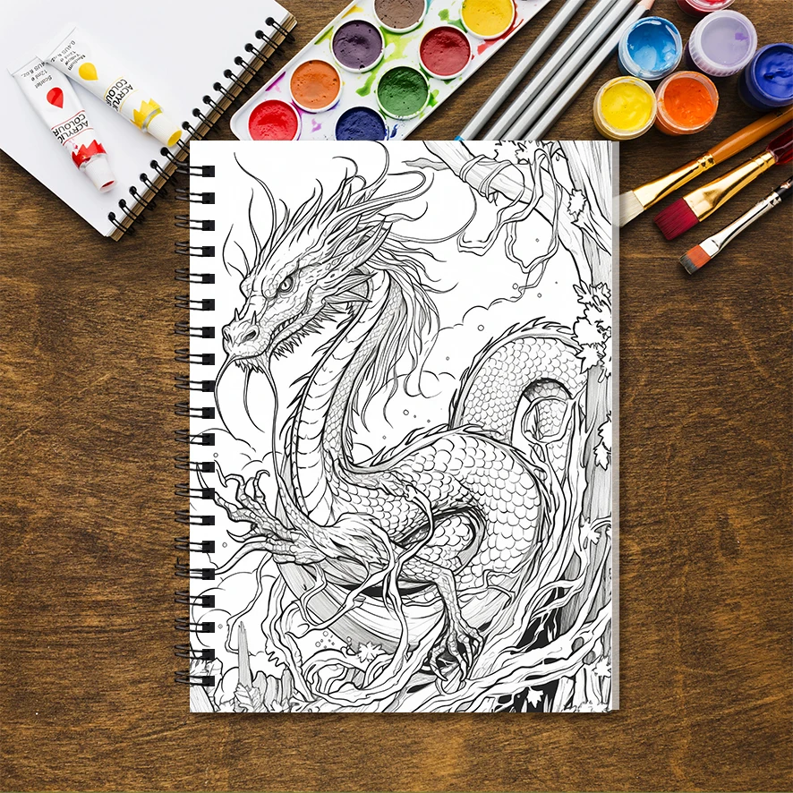 Книжка-раскраска fierce dragon для взрослых — 8 - Фотография_3